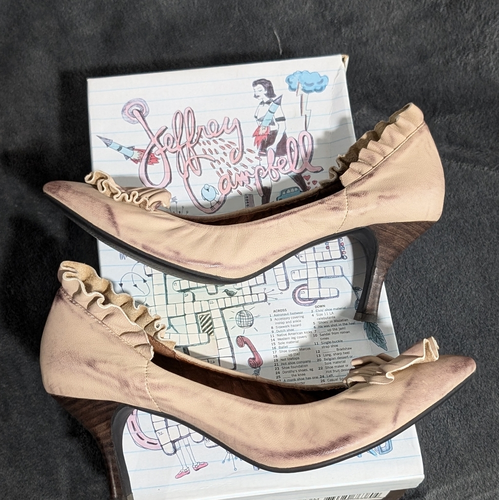 Jeffrey Campbell “Pacific” Leather Ruffle Pump Heel - Picture 7 of 14